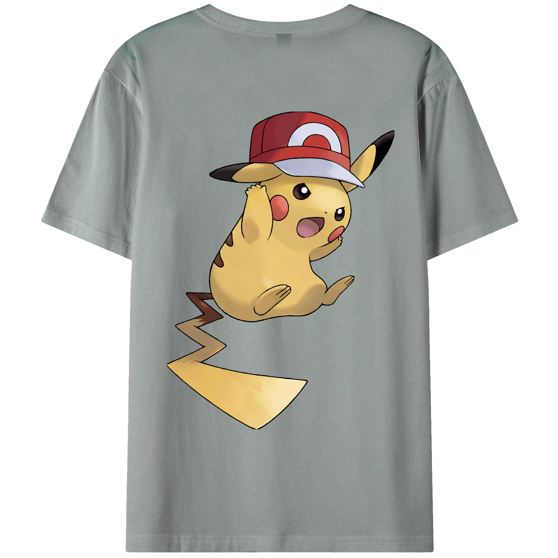 （画像用） ポケットモンスター Pokémon 綿100％ メンズ半袖Tシャツ（バックプリント） 通気性